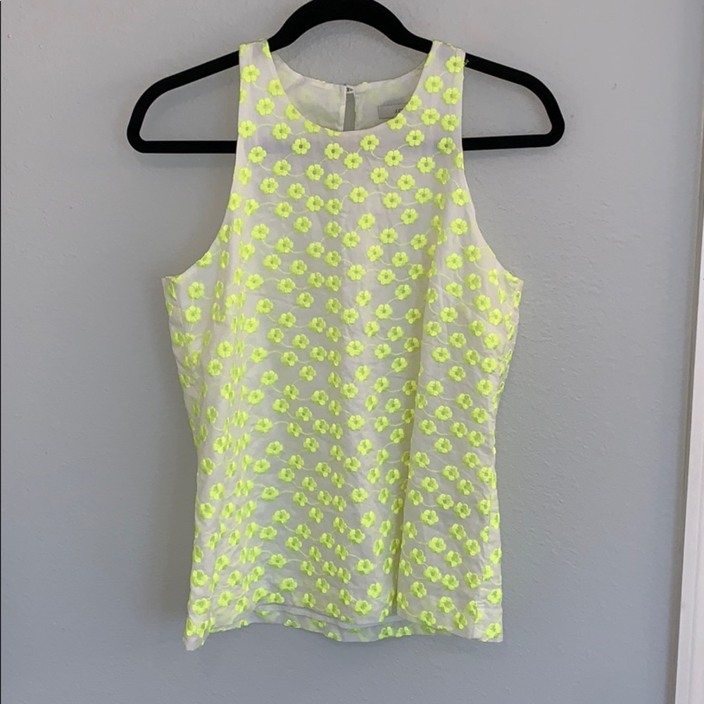 J. Crew | Embroidered Racerback Floral Tank Top